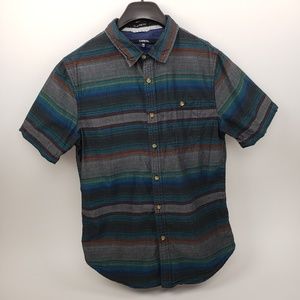 Carbon Classic Short Sleeve Striped Collar Shirt